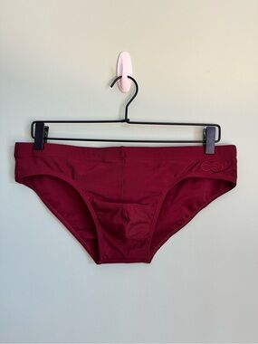 Men's 2EROS V10 Swim Brief in Maroon - Size XL (35-36)